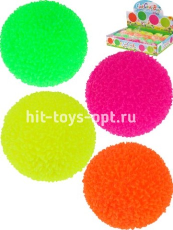Мяч световой "Пушистик", 6,5см, в уп 24, цена за шт.