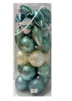 Набор на елку 33предмета 83311 18шар 8см 3вида (искра5,узор9,жемчуг4), 3вида сосулек (узор4,дольки7,