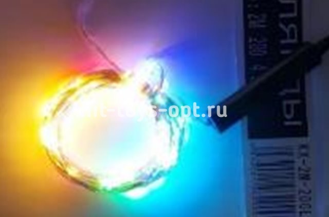 Гирлянда нить КОНСКИЙ ХВОСТ КАПЕЛЬКА РОСЫ (2 м/20лин/500л) с режим.,в туб МУЛЬТИ