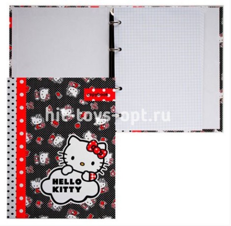 Тетрадь 80л на кольцах Hello Kitty глянц лам со смен блок