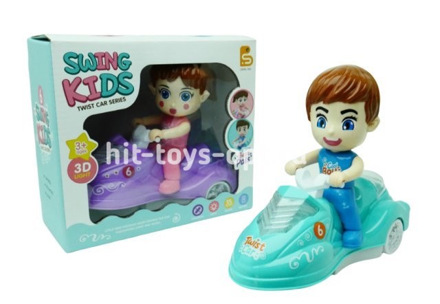 Мальчик/Девочка на Мотоцикле - Свет/Звук/Движение, размер 19,5см*17,5см*9см