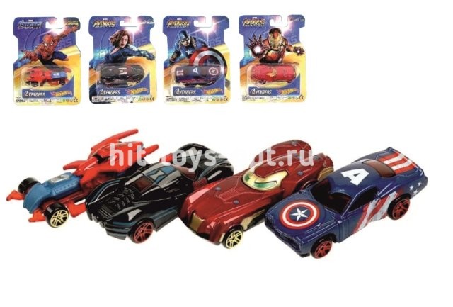 Машинка ХВ Мстители Герои 4 вида в ассорти
