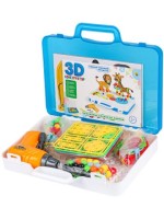 3D Конструктор-мозаика "Эра динозавров" пластик.,с дрелью (211 дет)(31х6,5х24,5см)