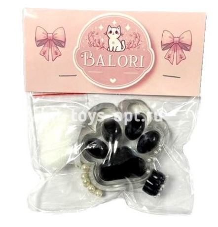 Антистресс Сквиш Лапка Прозрачная + Мини Лапка + Бусинки + Ворс (отдельно)