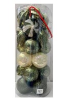 Набор на елку 33предмета 83311 18шар 8см 3вида (искра5,узор9,жемчуг4), 3вида сосулек (узор4,дольки7,