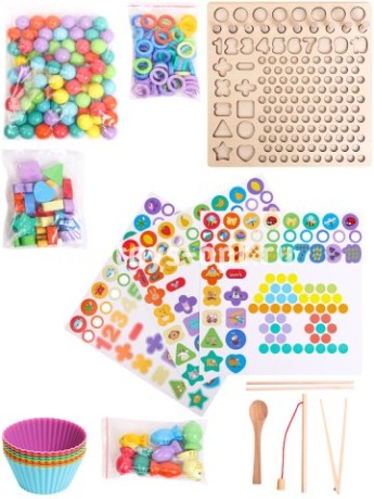 Деревянная мозаика-сортер (32х31х8) "Считаем до 10" в пак.