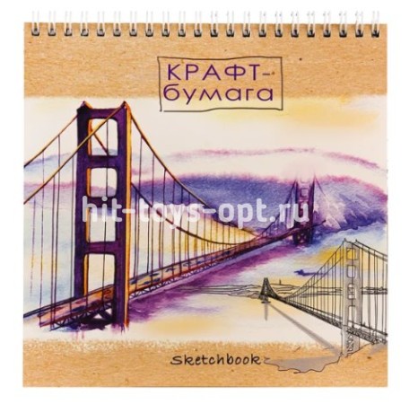 Скетчбук 190х190мм 40л гребень В ассортименте