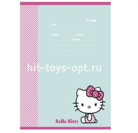 Тетрадь школьная ЛИНИЯ А5 12л.HELLO KITTY лён,цвет.мелов.обл 5диз.