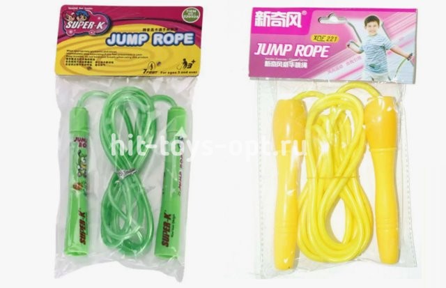 Скакалка в индивид пакете 2,8 м, ассорти цветов