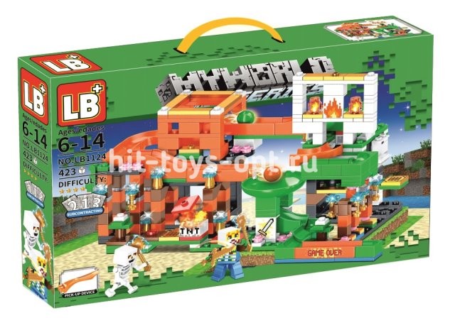 Конструктор Майнкрафт Огненная ферма с Шарами, 423 дет.