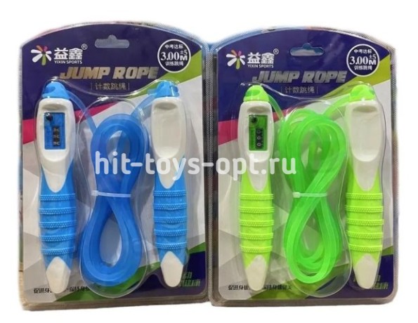 Скаклка со счетчиком ребристая ручка,однотонная, неон, ассорти