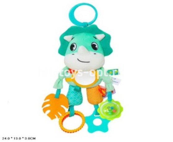 Погремушка в пакете 25 см Крокодил