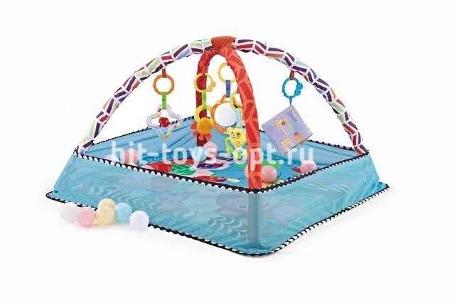 Коврик развивающий с игрушками "Весёлый малыш" (80х80х55см) (в пакете)