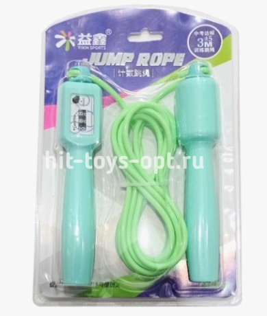 Скаклка со счетчиком однотон ручка твердая, ассорти цветов