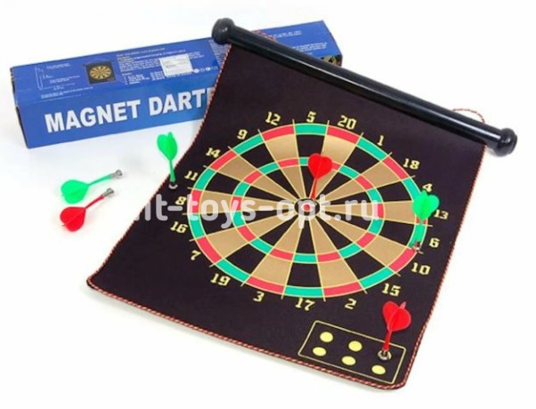 ДАРТС МАГНИТНЫЙ В КОРОБКЕ БОЛЬШОЙ 6 ДРОТИКОВ 40*45