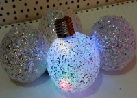 Елочный шар СНЕЖНЫЙ ШАРИК  с Гирляндой КАПЕЛЬКА РОСЫ 8 см 4 шт в упак