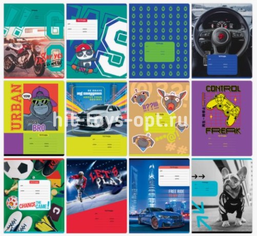 Тетрадь 18 л. клетка Микс-6