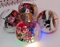 Елочный шар ЕЛОВАЯ ВЕТОЧКА с Гирляндой КАПЕЛЬКА РОСЫтермопечать 8 см 4 шт в упак