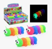 Антистресс Гусеница Ёжик 5 цветов 17см. + СВЕТ, в уп 12шт. цена за шт.