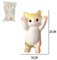 Антистресс БОЛЬШОЙ КОТ с ворсом Желтый, 19см*10см*6см, (500гр)