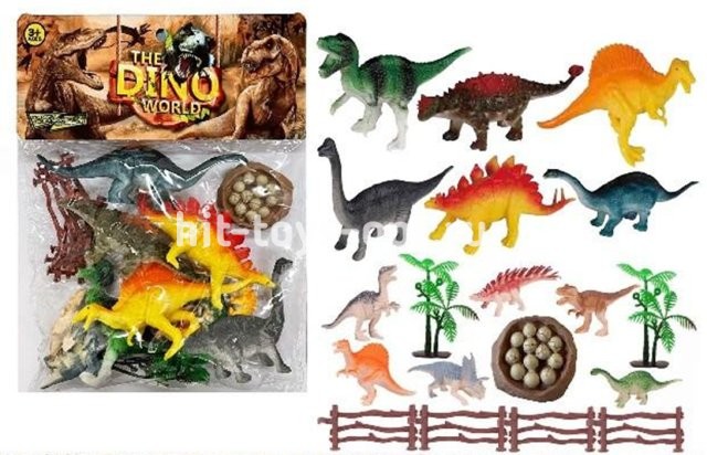 Набор дино средний 0625 30*25 11 дино+акс