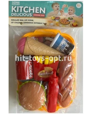 Набор фастфуда с хотдогом 8 эл, размер 17*32см.