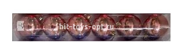 Набор шаров 8см 6шар 1цв глянец в тубусе 00042