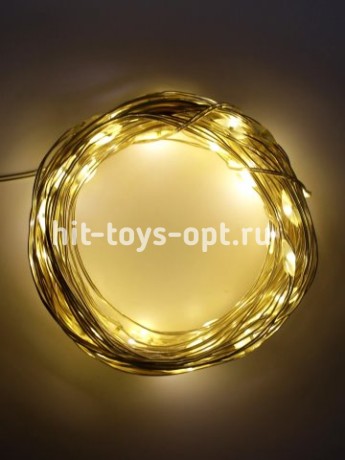 Гирлянда нить КОНСКИЙ ХВОСТ КАПЕЛЬКА РОСЫ (3 м/20лин/600л)с режим.,в туб Теплый Белый