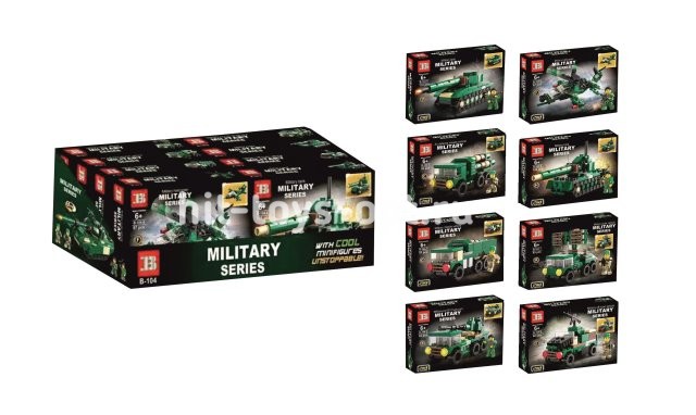 Конструктор MILITARY - Военная Техника 8 видов, в уп 8 шт. цена за шт.