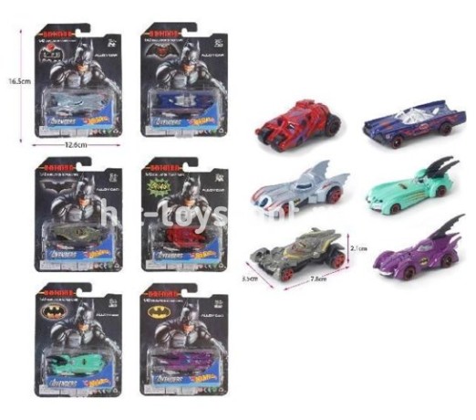 Машинка ХВ Бэтм, 6 видов, цена за шт.