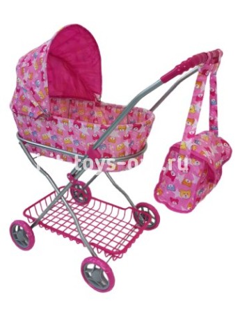 Коляска для кукол (63х35х71см) в наборе с люлькой, в пакете