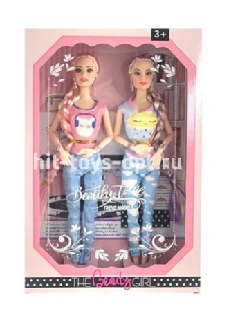 Набор 2 куклы шарнир + аксесс 24*35