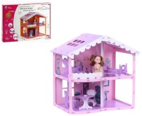 Домик для кукол Анжелика розово-сиреневый (размер 39х55.5х53 см.)