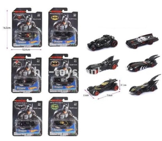 Машинка ХВ Бэтм, 6 видов, цена за шт.