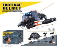 Шлем в коробке лазер, бинокль, свет, стреляет, динамик, микрофон, размер 24*15