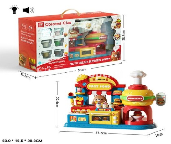 Пластилин станция фаст-фуд муз+пресс +пласт 6 шт 38*23