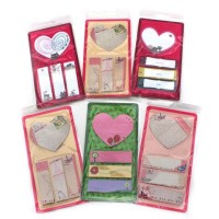 Набор бумажных закладок с клеевым краем(БЗК-6231) на кар.подложке. 4цв по 20л.12 диз.