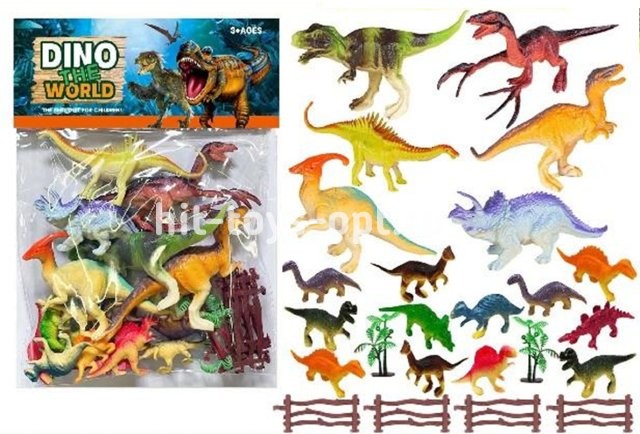 Набор дино 0687 32*26 17 дино+аксесс