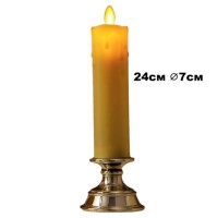 Набор свечей декоративных светодиодных C35/WM808S из 2шт, h-24см ⌀7см, оплавленные, волнистая кромка