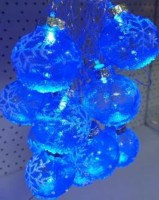 гирлянда нить диод 10л, ХРУСТАЛЬНАЯ СНЕЖИНКА 5.7см, 5М,  , пр упак (5М/10Л)СИНИЙ