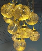 гирлянда нить диод 10л, ХРУСТАЛЬНАЯ СНЕЖИНКА 5.7см, 5М,  , пр упак (5М/10Л)Теплый Белый