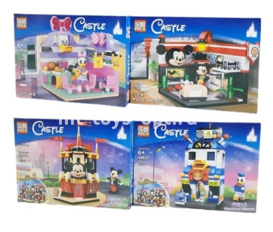 Конструктор Микки 4 вида 180-190 дет, цена за шт.