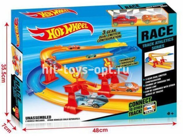 Трек Хотвилс Гонки с запускалкой  2 машинки