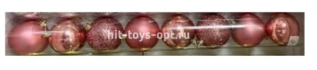 Набор шаров 8см 8шар однотонный глянец/матовый/искра в тубусе 00043