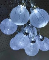 гирлянда нить диод 10л, пластиковый шарик ДОЛЬКИ 5.7см, 5М,  , пр упак (5М/10Л)  Холодный Белый