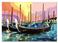 Раскраска по номерам. Венецианские Гандолы Формат А3 (в конверте).