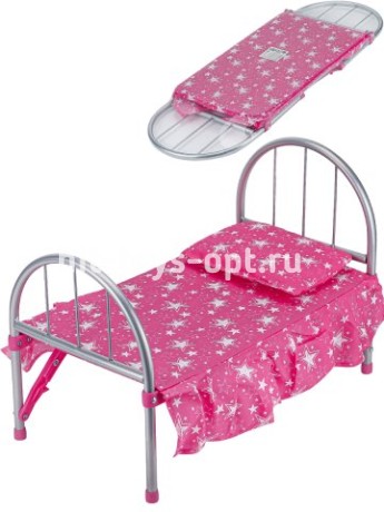 Игровой набор мебели (46х27х32 см) "КРОВАТЬ" (с металл. каркасом) в пакете