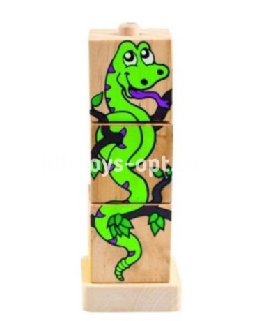 Кубики Деревянные, Животные саванны