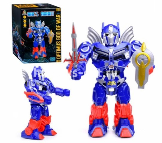 Трансформер Оптимус светомузыка с оружием, размер 23*19