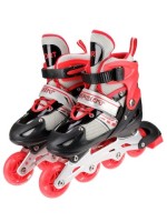 Ролики раздвиж. (красные)(колеса PU 64мм со светом, р-р M 35-38) в сумке